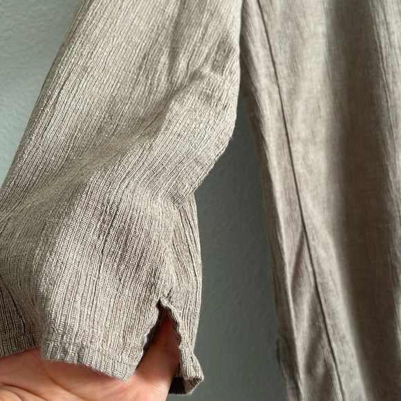 Eileen Fisher Petite Tunic Shirt Sz PM Organic Cotton 3/4 Sleeve Brown - Picture 4 of 9